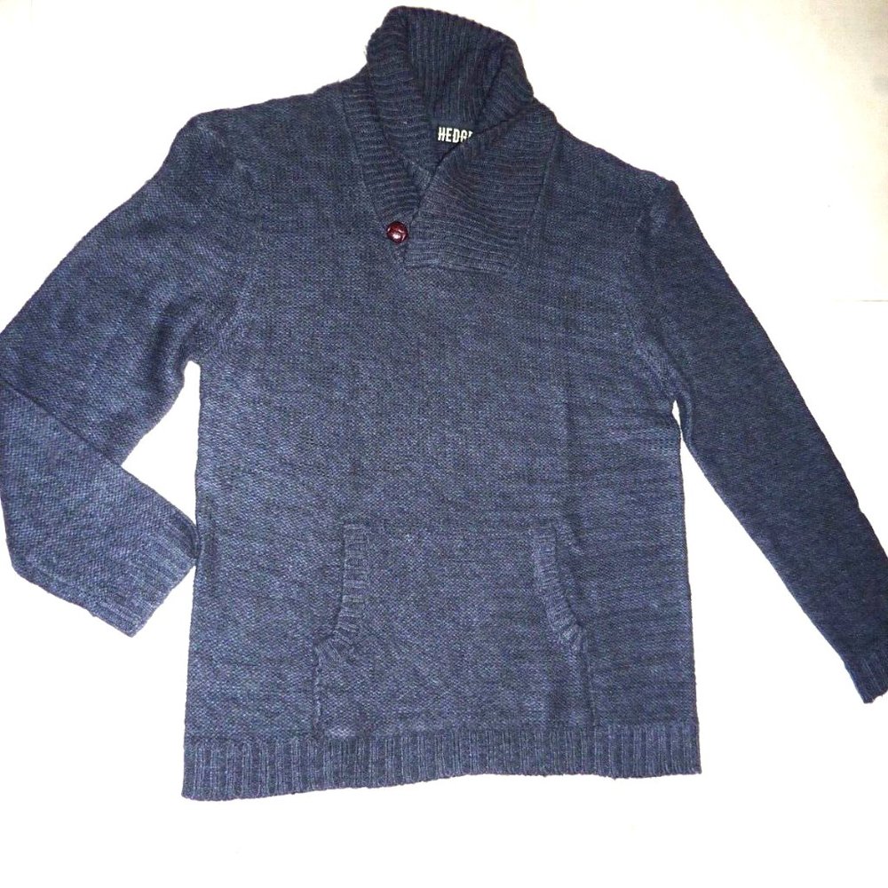 HEDGE  Men’s KNIT Sweater Size XL NAVY BLUE